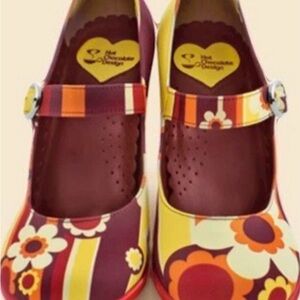 Colorful Retro/Vintage Style Hot Chocolate Design Mary Jane Heels!